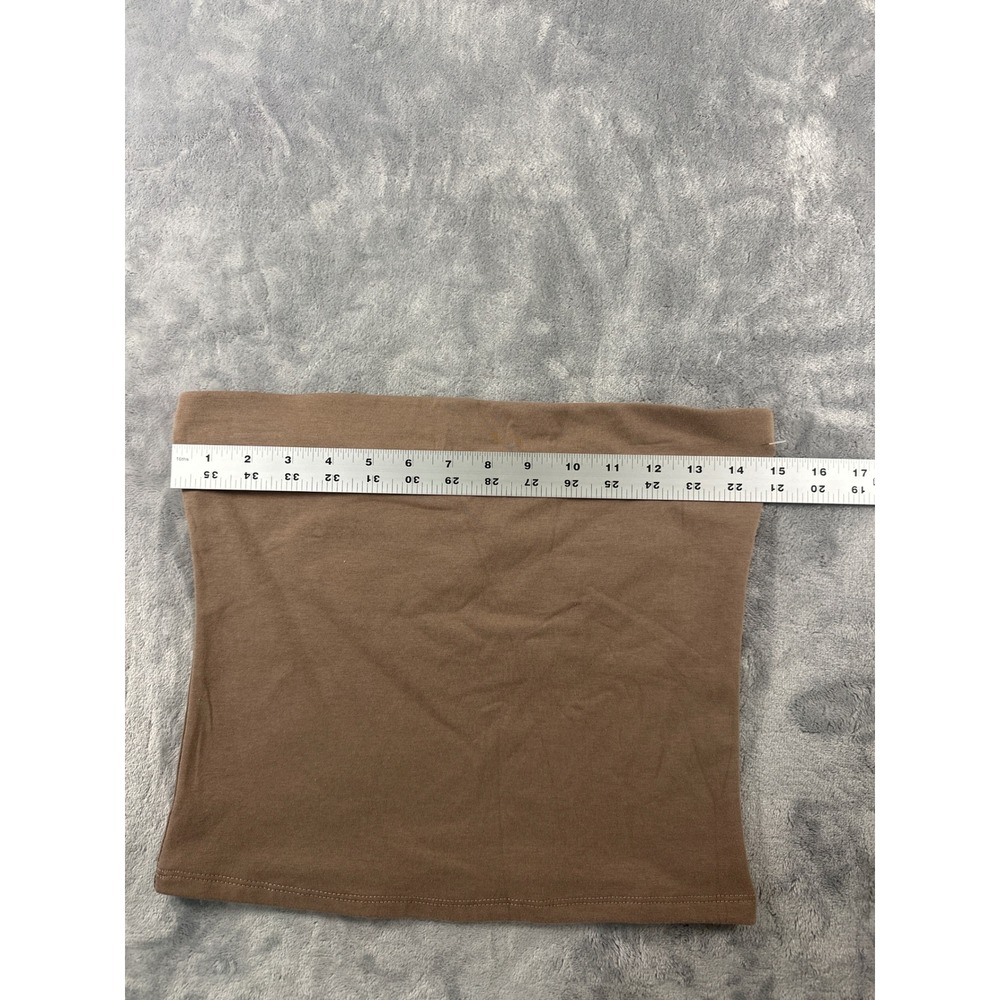 Better Together Brown Strapless Tube Top Large Cotton Blend Stretch SBJM037 - Picture 3 of 5